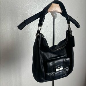 Coach Kristin convertible leather crossbody hobo bag with hardware